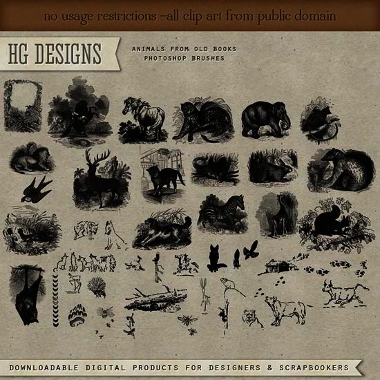 ps_brushes__animals_from_old_books_by_cesstrelle-d5qugo1