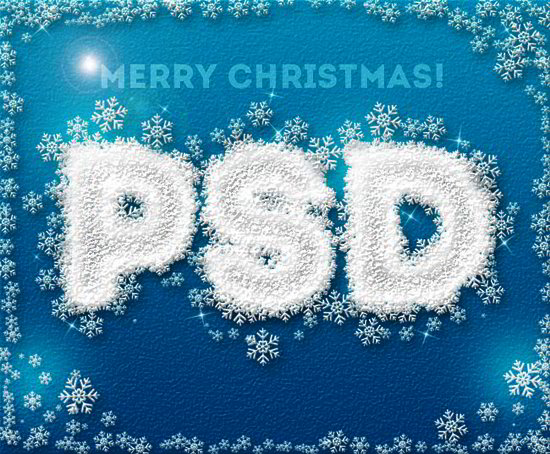 Ice Snowflakes Text Effect in Photoshop