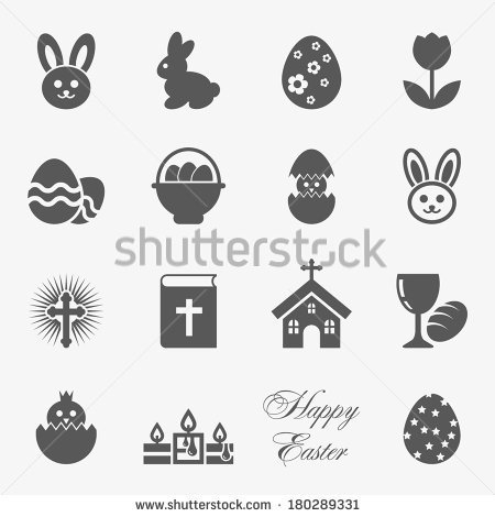 Easter icons, vector