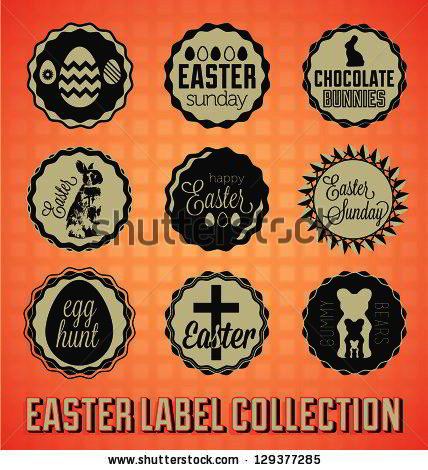 set easter sunday labels and icons