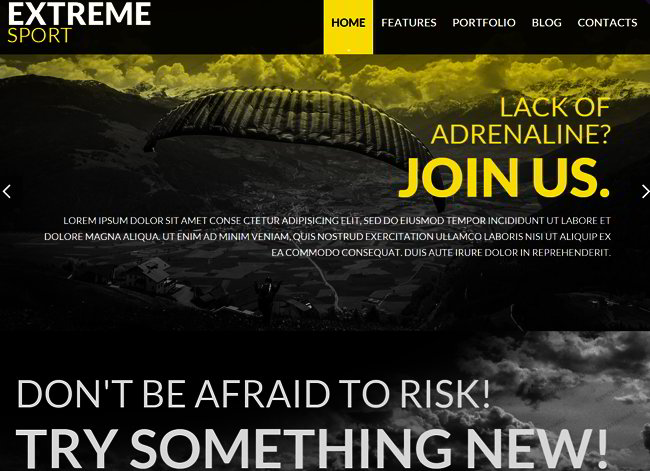 Extreme Sports Web Template