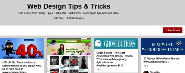 Web Design Boards on Pinterest