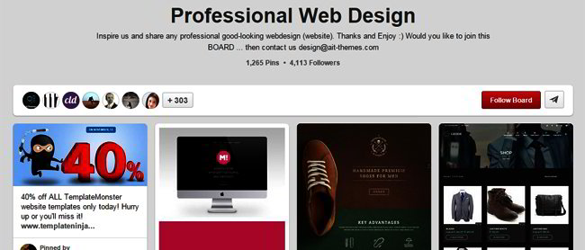 Web Design Boards on Pinterest