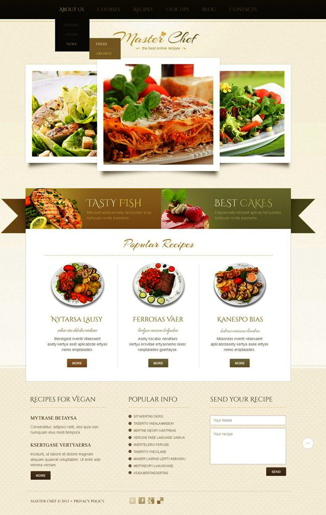 Beige Cooking WordPress Theme