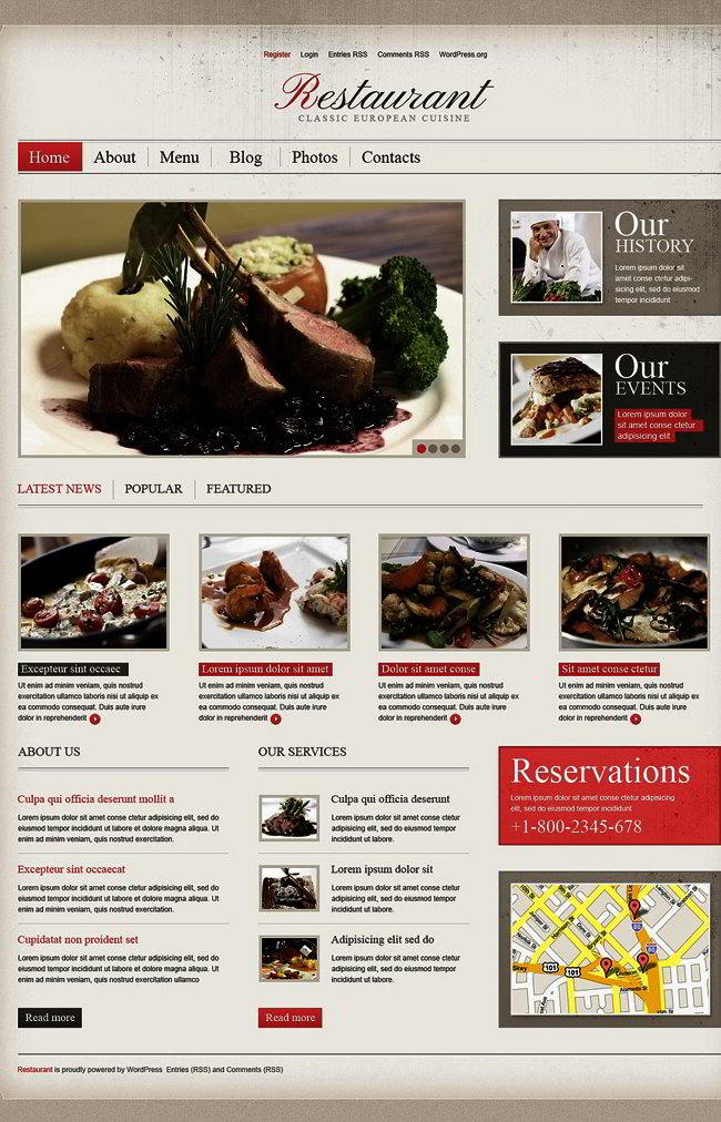 Cherry Cafe and Restaurant WordPress Theme