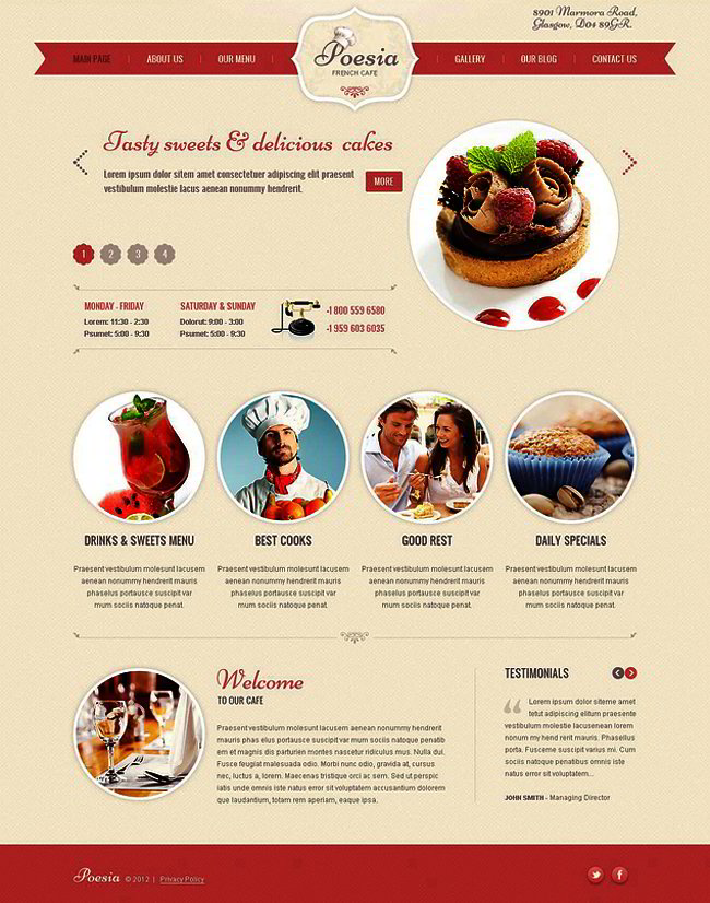 French Restaurant WordPress Theme