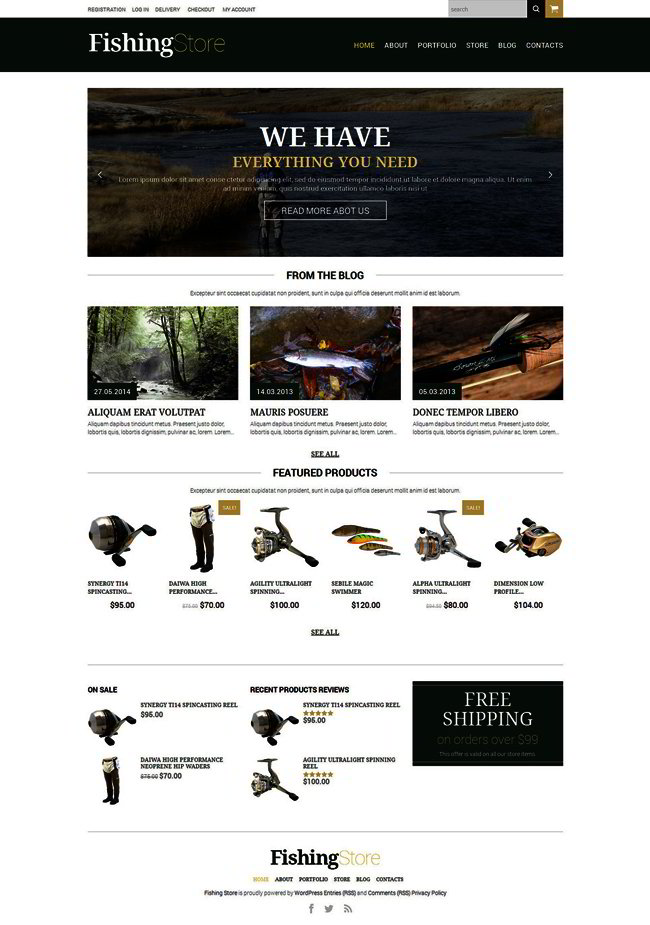 Fishing Responsive WooCommerce Theme