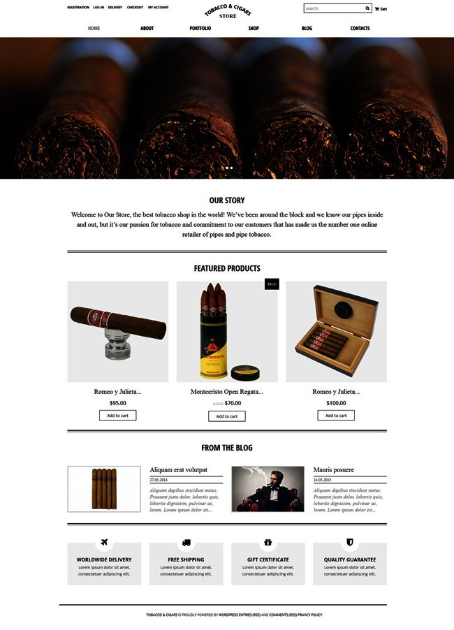 Tobacco Cigars Store WooCommerce Theme