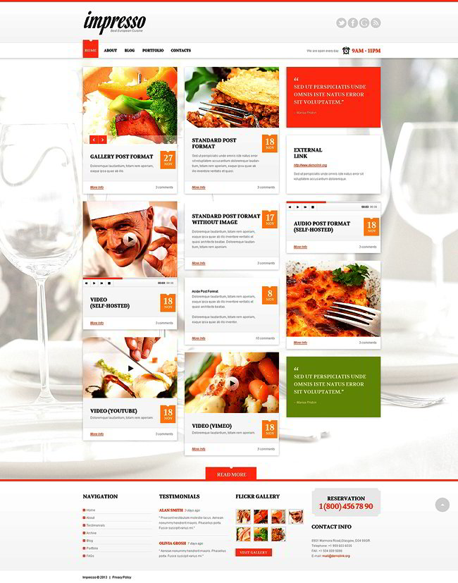 European Restaurant Responsive WordPress Theme