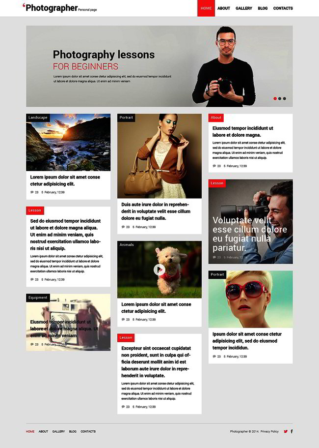 Photographer Portfolio Responsive WordPress Theme