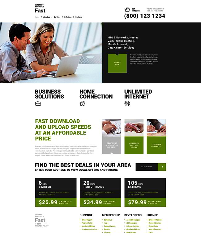 Fast Internet Provider WordPress Theme