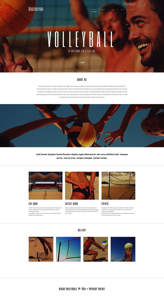 Beach Volleyball Club WordPress Theme