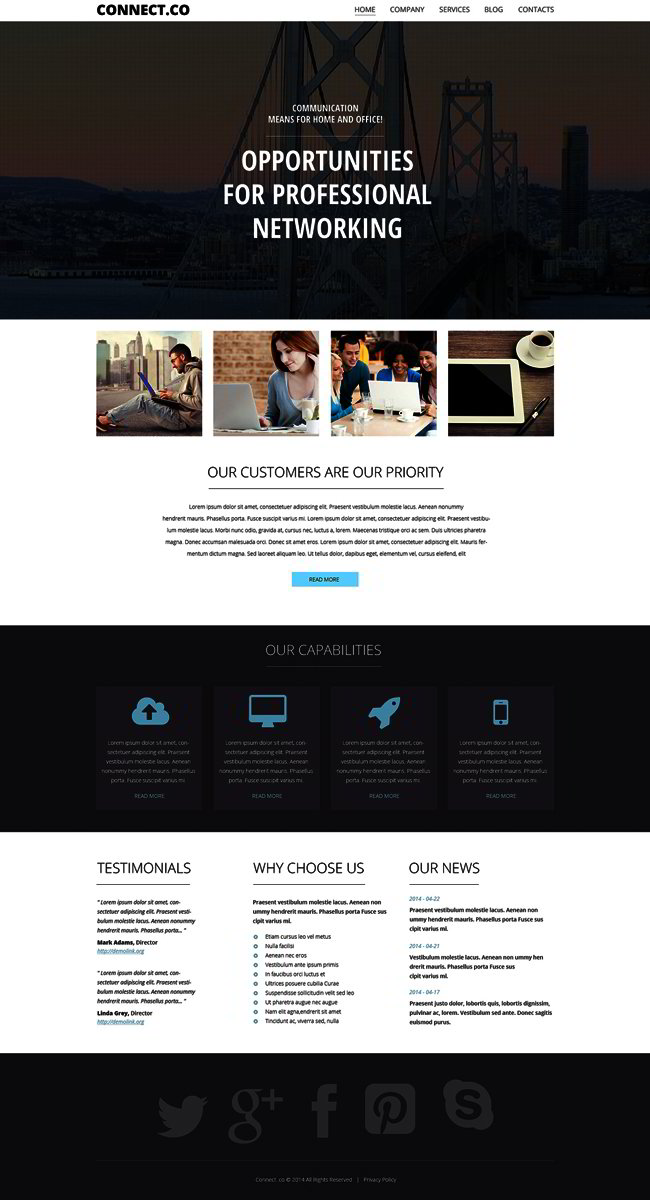 Communications WordPress Theme