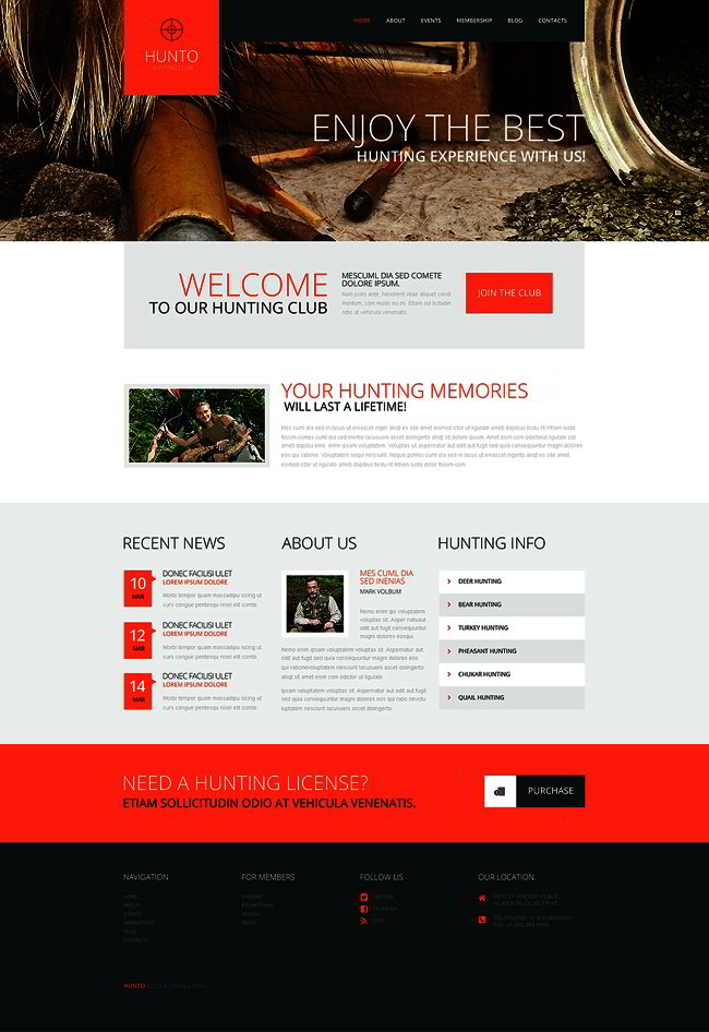 Hunting Club WordPress Theme