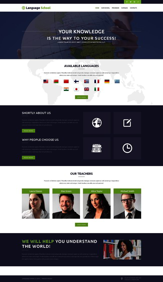 Foreign Language School WordPress Theme