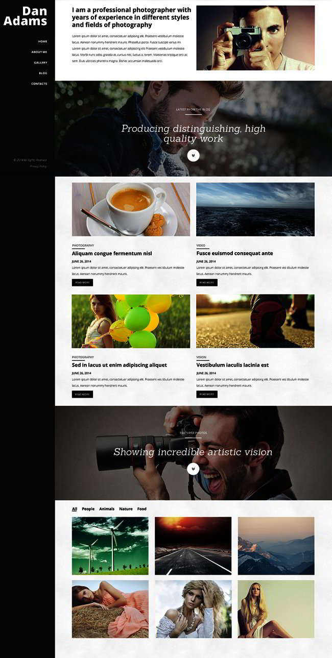 Photography Online Portfolio WordPress Theme