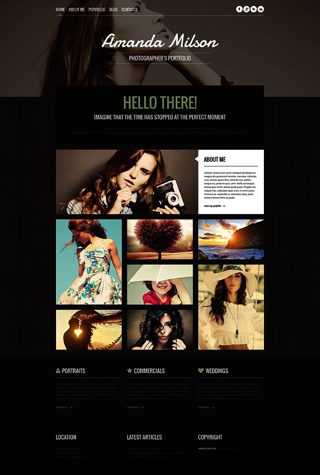 Photographer Portfolio Responsive WordPress Theme