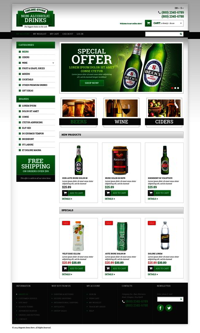 Food and Drink Responsive Magento Theme