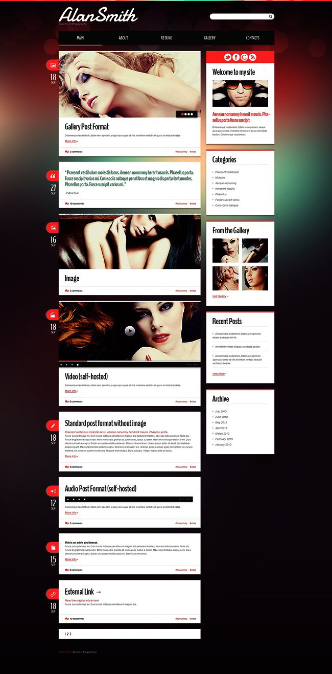 Photographer Portfolio Responsive WordPress Theme