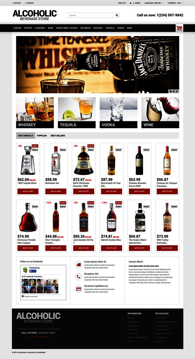 Alcoholic Beverage Store PrestaShop Theme