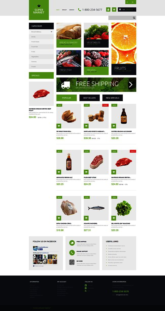 Supermarket Template PrestaShop Theme