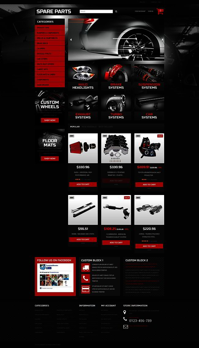 Automobile Replacement Parts PrestaShop Theme