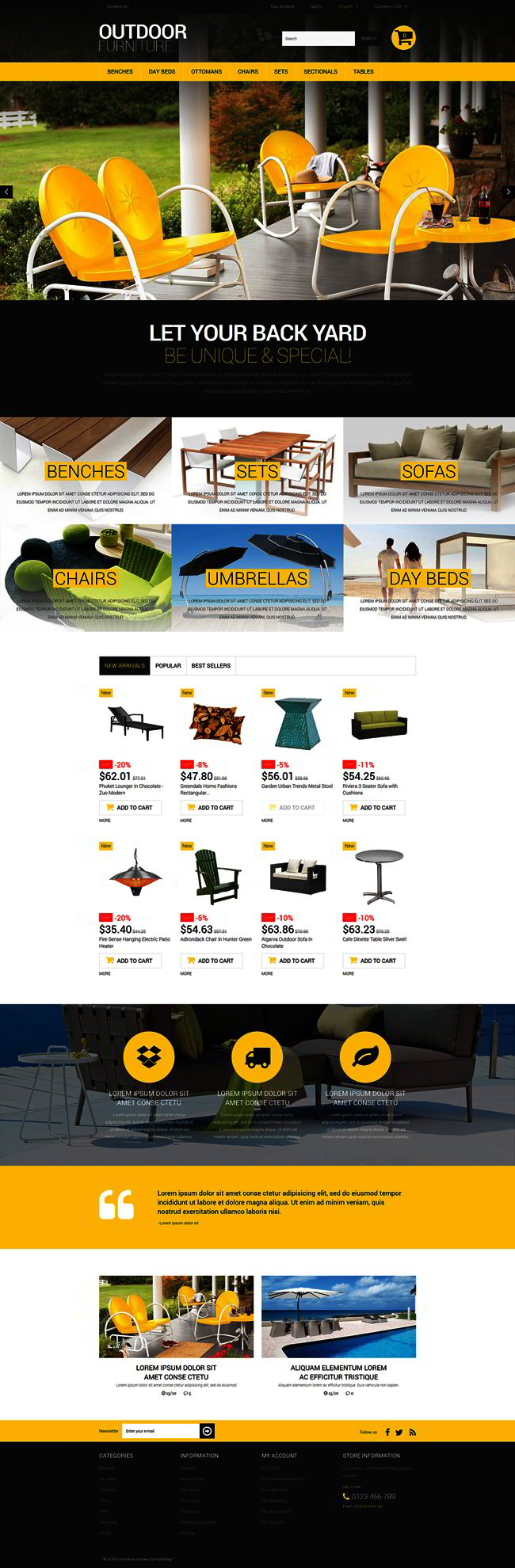 Stylish Outdoor Furniture PrestaShop Theme