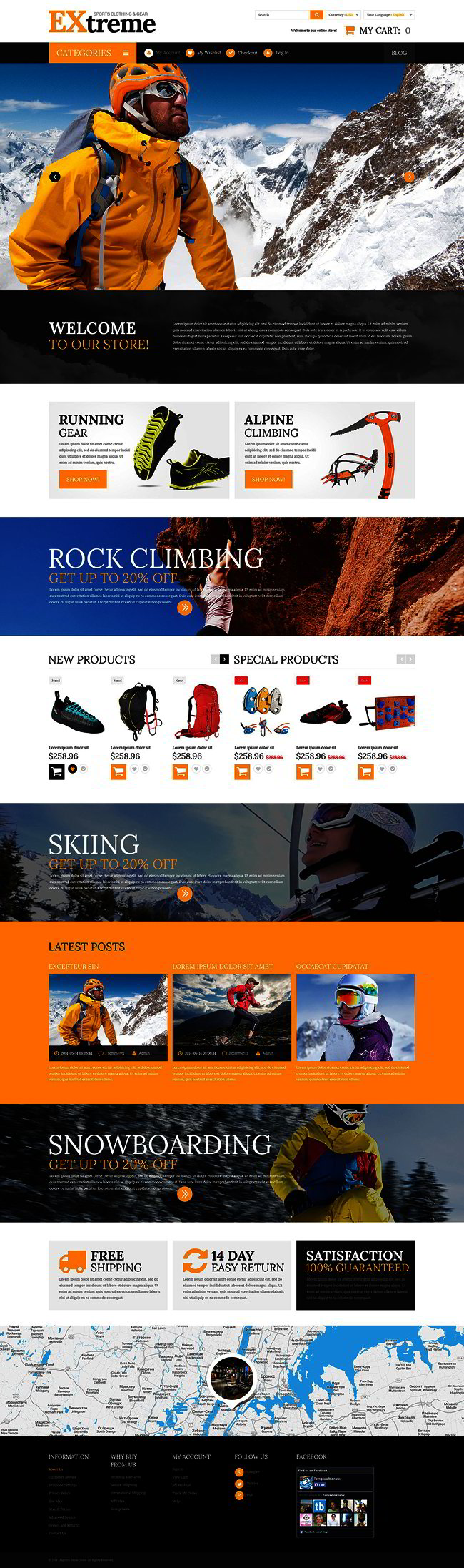 Extreme Sports Clothing Gear Magento Theme