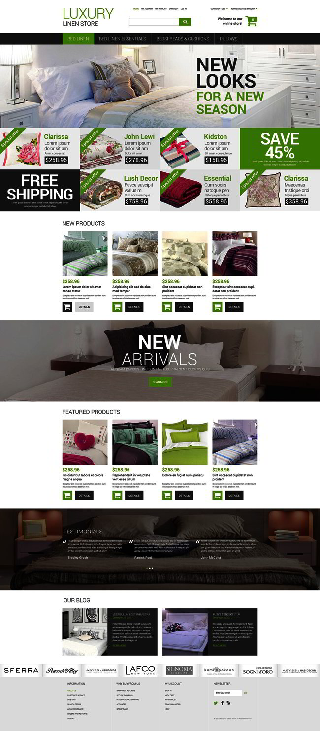 Linen Online Store Magento Theme