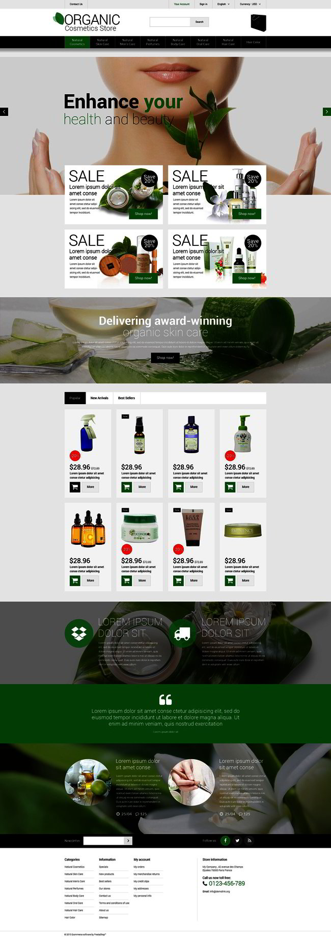 Natural Cosmetics PrestaShop Theme