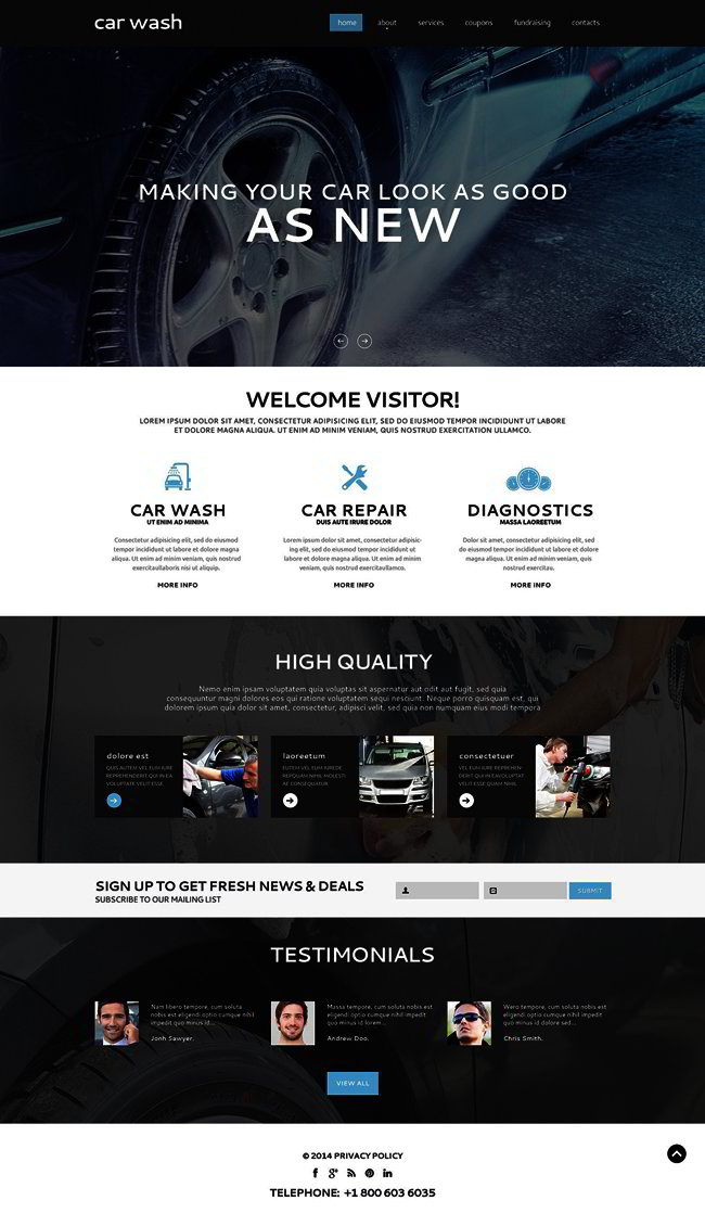 Car Wash Responsive Website Template