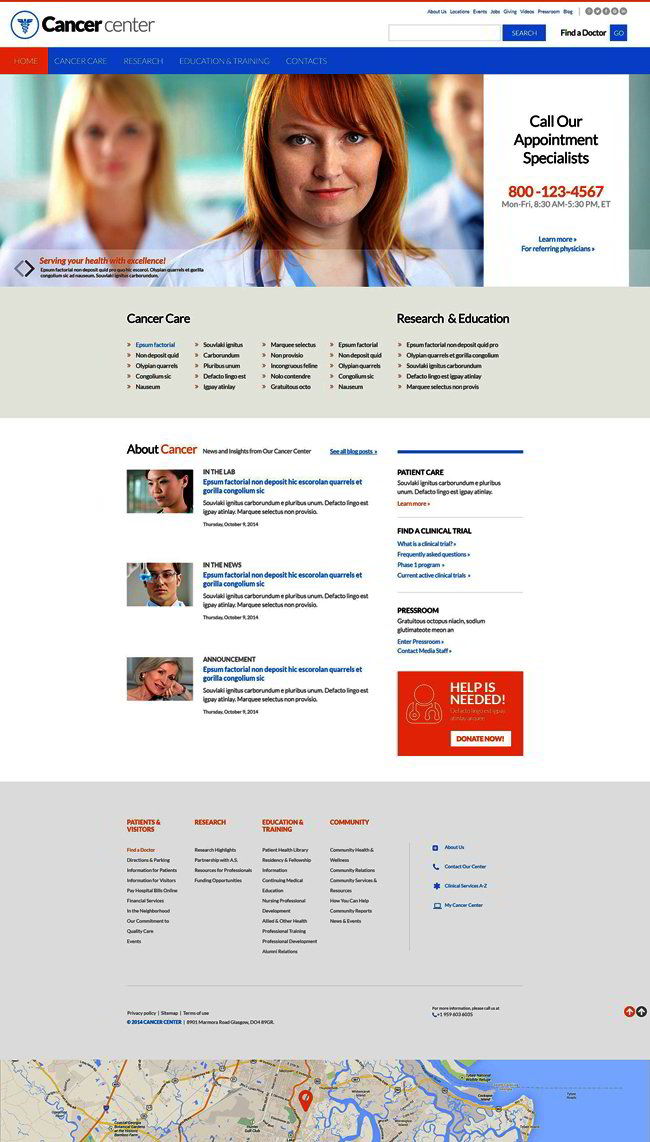 Cancer Center Website Template