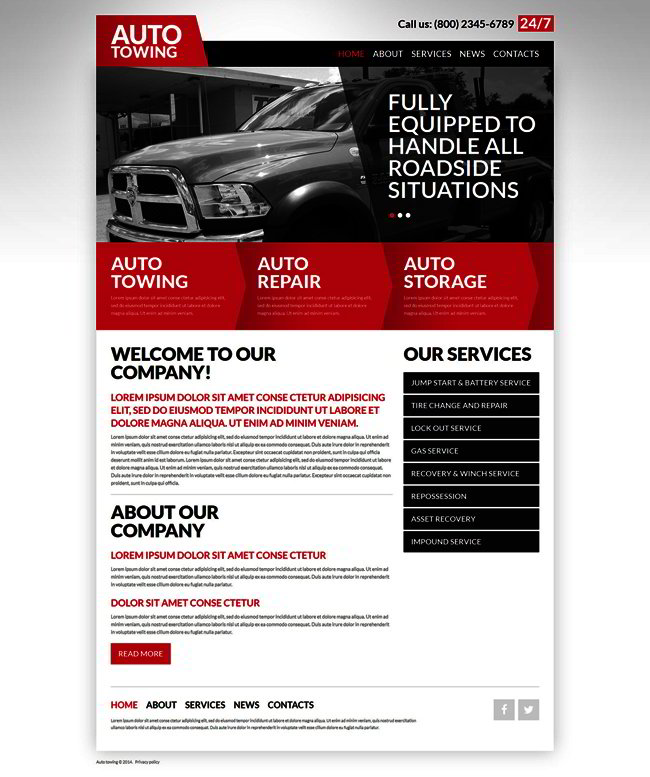 Automobile Towage Joomla Template